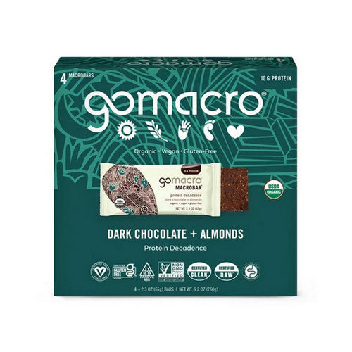 Gomacro, MacroBar Dark Chocolate Almond, 4 Count