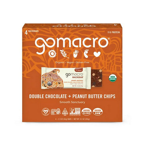 Gomacro, MacroBar Double Chocolate Peanut Butter Chip, 4 Count